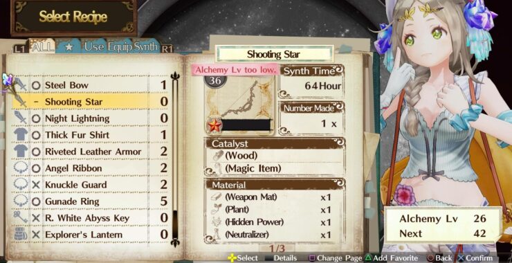 Atelier Firis Gameplay Alchemy Recette